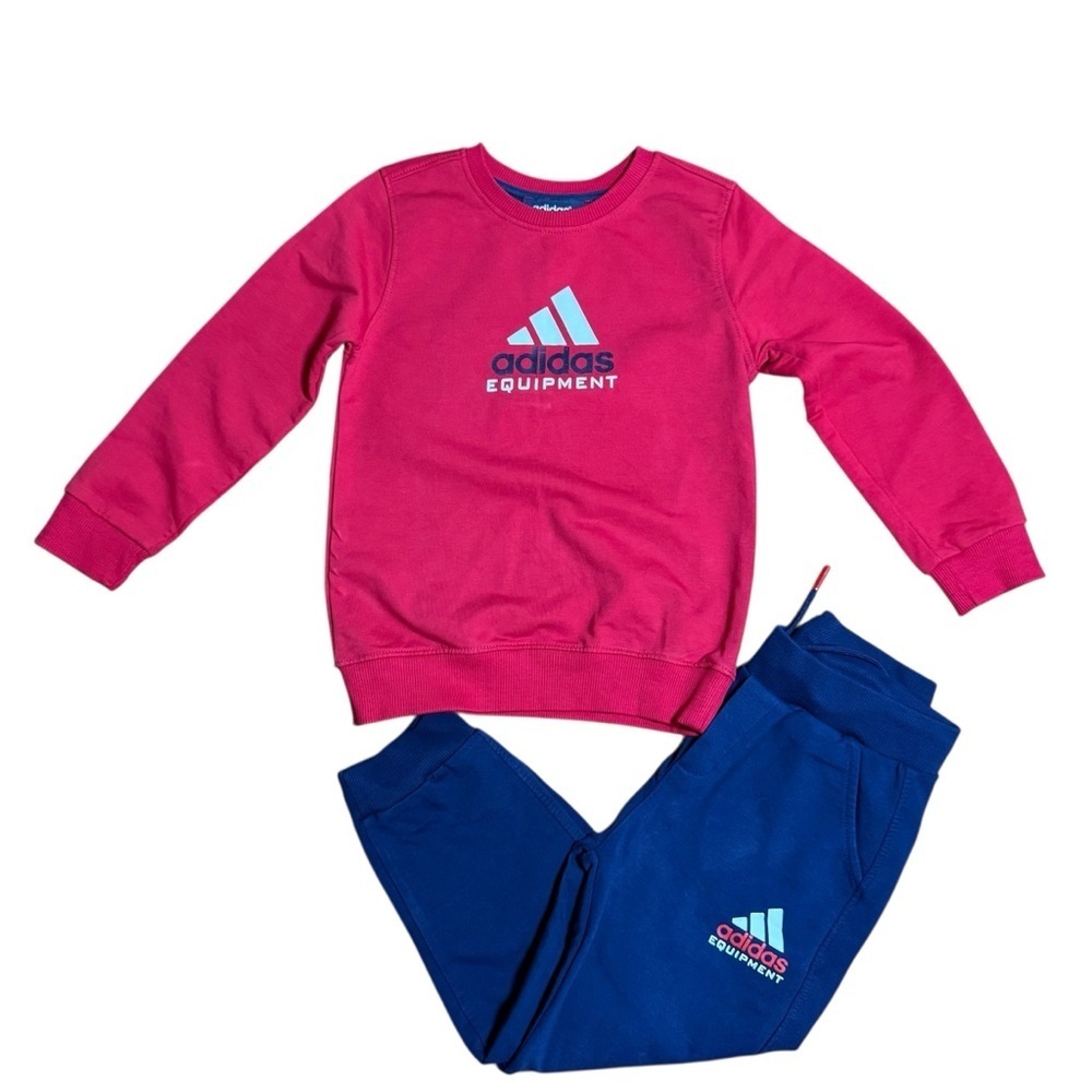 Adidas| Kids Unisex Red and Blue Long Sleeve Crewneck Tracksuit -Size 4 years